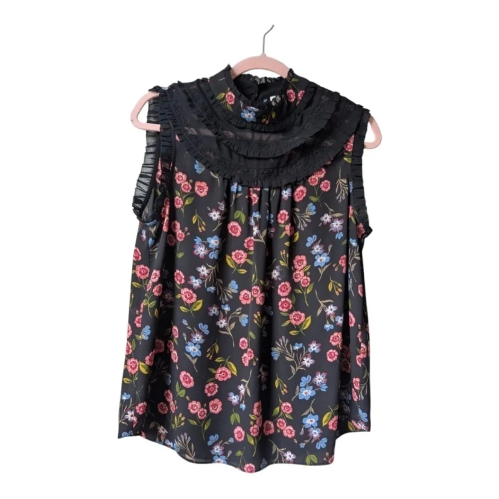 Kate Spade New York Meadow Lace Trim Top, size large
